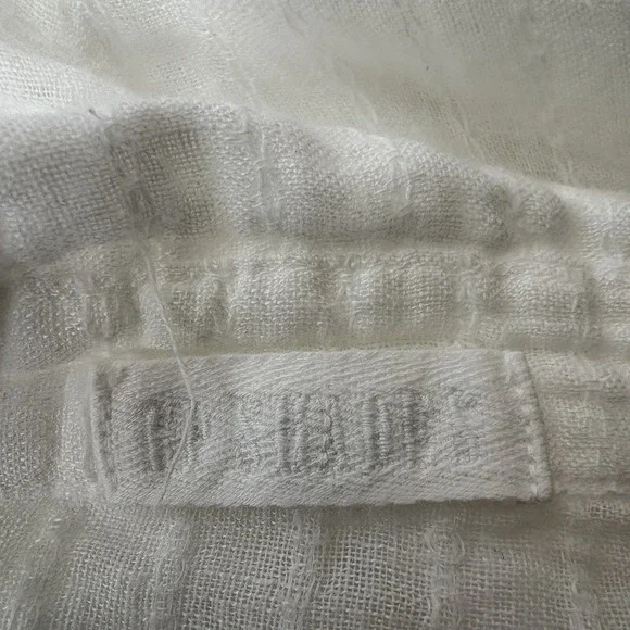 CP Shades Blouse Womens Size Small White Linen Gauze Sheer Relaxed Boho - Picture 8 of 9